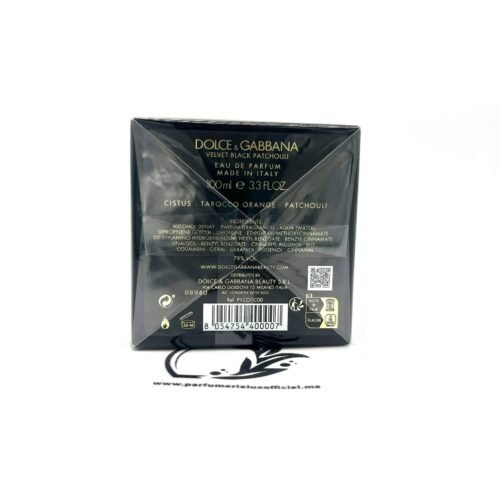 DOLCE GABBANA VELVET BLACK PATCHOULI PRIX MAROC