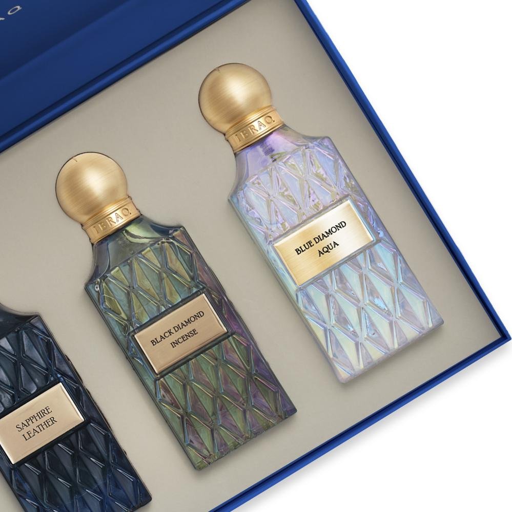 COFFRET IBRAQ DIAMOND BLUE BOX 2 - 75ML 4 Diamond Blue Box 2 Ibraq Maroc coffret 3 parfums 75ml