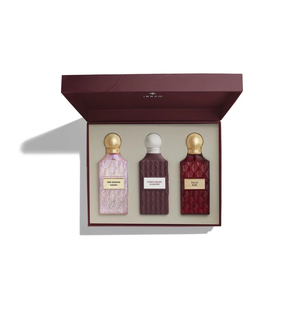 DIAMOND MAROON BOX IBRAQ - 75ML 3 Diamond Maroon Box Ibraq Maroc coffret 3 parfums 75ml