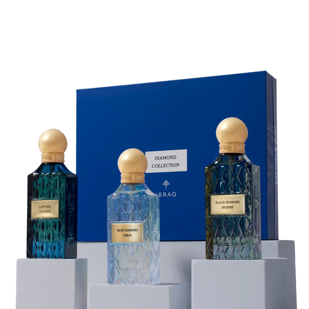 COFFRET IBRAQ DIAMOND BLUE BOX 2 - 75ML 6 Diamond Blue Box 2 Ibraq Maroc coffret 3 parfums 75ml