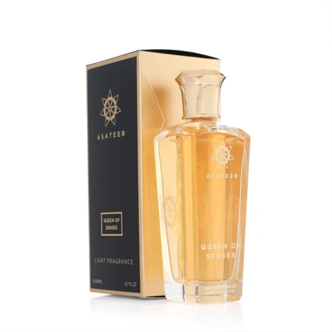 Asateer Queen Of Senses Eau de Toilette 200 ml – flacon et étui noir doré